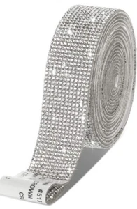 Self Adhesive Rhinestone Strips Diamond Bling Crystal Ribbon 1.06/ 3 yards - Picture 1 of 7