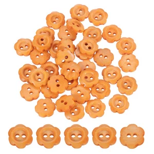 50Pcs Flower Wood Buttons 11mm Sewing Wooden Buttons 2 Hole, Light Brown - Picture 1 of 7