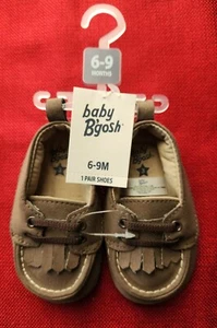 NEW Baby B'gosh Boy's Shoes 6-9 Months Brown Moccasins - Picture 1 of 11