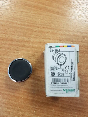 Schneider ZB4BA2 Black Flush Push Button Head Non-Illuminated Spring Return - Image 1 of 4