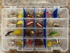 16 Used Vintage Plastic Fishing Lures With Tackle Box Lure Collection Lot #7
