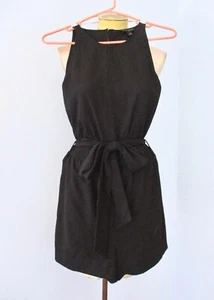 NWT Banana Republic Black Romper Shorts Jumpsuit Elastic Waist Belt Pockets 4 - Picture 1 of 6
