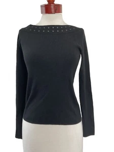 Dana Buchman Women Black Long Sleeve Top M - Picture 1 of 7