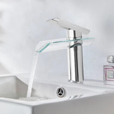 Wasserfall Wasserhahn Waschtischarmatur Einhebelmischer Badezimmer Mischbatterie - Bild 1 von 4