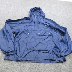 Vintage Lacoste Jacket Mens XL Blue Coat Pocket Pullover Windbreaker Anorak - Picture 1 of 13