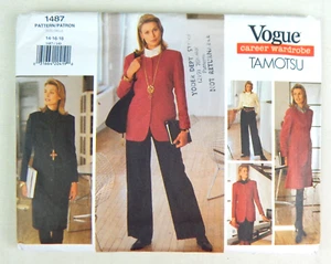 Vogue Tamotsu Career Wardrobe Pattern #1487 UNCUT - Misses Sizes 14 - 18 - Picture 1 of 2