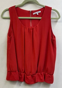 Naked Zebra - Womens Size: Large Red Sleeveless Elastic Waisted Blouse Top - Picture 1 of 3