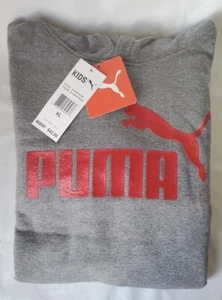 PUMA Boys' Fleece No. 1 Logo Pullover Hoodie Charcoal Heather Size XL (18-20) - Picture 1 of 4