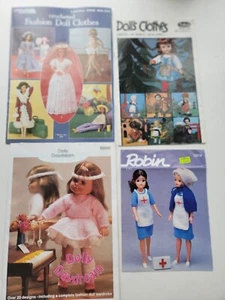 Lot Of 4 Patons Dolls Clothing Knitting Pattern Crochet Booklets Dolly Daydream - Picture 1 of 13