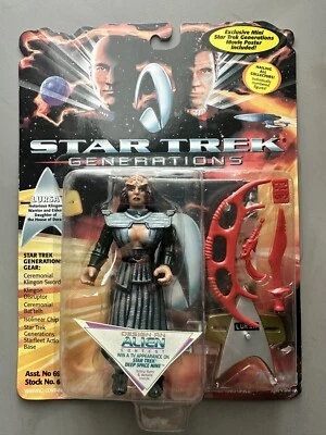 Figura de acción y mini póster Star Trek Generations Klingon LURSA 1994 Playmates Foto 1 de 2