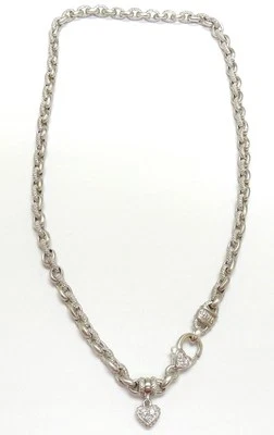 Collar Colgante Judith Ripka Oro Blanco 18k Diamante Corazón Alta Costura 0.16 CT Foto 1 de 4