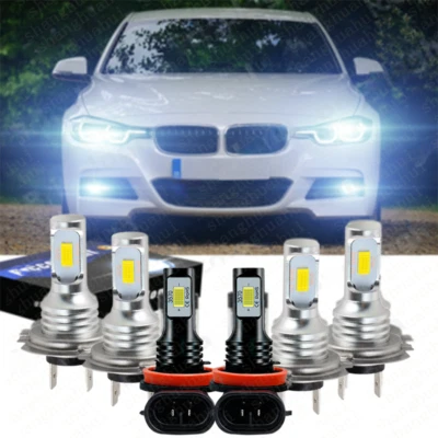 For BMW 328i 2007-2016 6x Bulbs LED Headlights Hi/Low Beams + Fog Lights kIT A - Image 1 of 4
