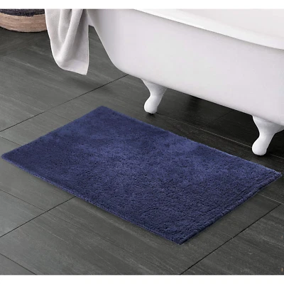 Alfombra de baño egipcia, alfombra de baño egipcia puramente indulgente 24” X 36”, azul marino Foto 1 de 2