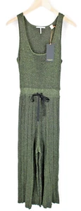 MAISON SCOTCH Mono De Mujer L Verde Sin Mangas Brillante Plisado - Imagen 1 de 9