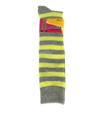 Mamia Knee High Socks Women’s Size 9-11 Yellow and Gray  Striped Knee Socks - Image 1 of 3