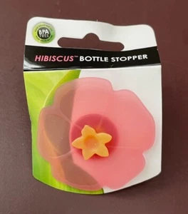 New! Charles Viancin Wine Bottle Rubber Stopper - Pink Hibiscus - Keeps Fresh! - Picture 1 of 2