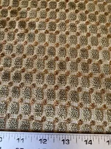 Tan Brown Square Dot Print Chenille Upholstery Fabric by the Yard (R597-RK16) - Picture 1 of 3