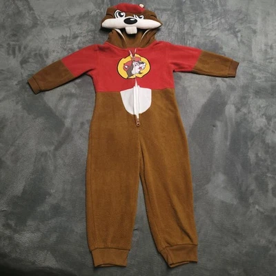 Buc-ee's Beaver One Piece 3T Niños Halloween Disfraz Pijama Cola Cremallera Recuerdo Foto 1 de 4