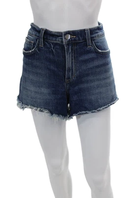 Joes Jeans Womens Mid Rise Fringe Denim Cut Off Ozzie Short Shorts Blue Size 30 - Image 1 of 4