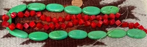 2 hebras cuentas Howlite color coral/verde manzana/(w730d-w4) - Imagen 1 de 2