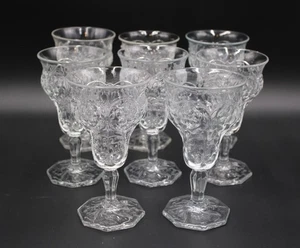 SET OF 8 EAPG McKEE ROCK CRYSTAL CLEAR WATER GOBLETS WINE GLASSES 6 3/8" - Picture 1 of 7