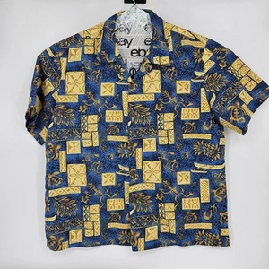 Koko Head Shirt Mens Extra Large Hawaiian Geometric Turtle Short Sleeve Button - Picture 1 of 10