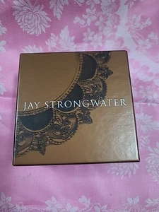 Vintage Jay Strongwater 3" Round Green Red Marbled Enamel Crystals Frame  - Picture 1 of 4