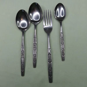 Oneida Northland Secret Fling Lot of 4 Teaspoon 2 Soup Spoons Dinner Fork - Picture 1 of 12