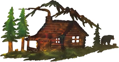 Escultura retro de pared retro para cabaña de montañas oso granja metal bosque albergue Foto 1 de 4