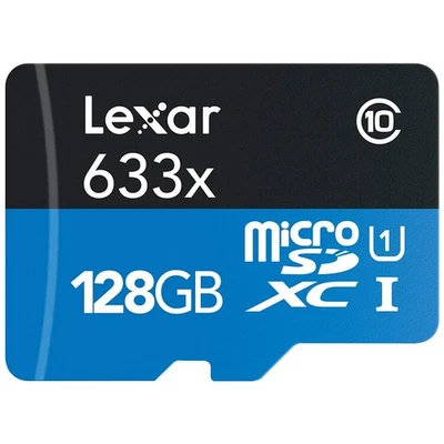 Tarjeta de memoria Lexar High-Performance 633x microSDHC/microSDXC UHS-I 128 GB Foto 1 de 4