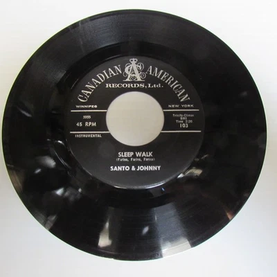 Santo & Johnny "Sleep Walk" 45rpm Record on Canadian American #103-1959-NM - Image 1 of 4