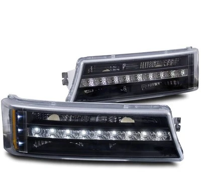 03-06 CHEVY SILVERADO/AVALANCHE LED BUMPER SIGNAL LIGHT BLACK 1500 2500 HD 3500 - Изображение 1 из 4