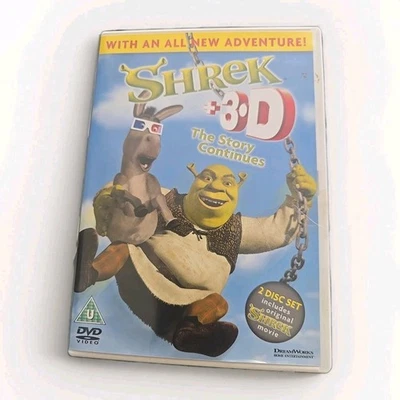 SHREK + 3.D "THE STORY CONTINUES" - 2 DISC DVD SET with an ALL NEW Adventure - Image 1 of 4