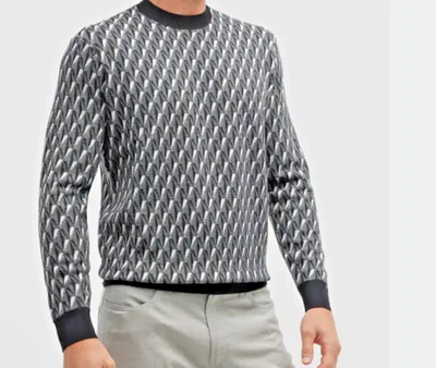 Emporio Armani Geometric Print Men's crewneck sweater, Size XXL - Image 1 of 4