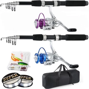 Fishing Pole Combo, 6.9ft 2Pcs Telescopic Rods Set, Collapsible Carbon Fiber ... - Picture 1 of 7