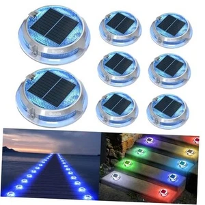 RGB Solar Deck Lights 8 Pack, 11 Lighting Modes Solar Driveway Lights Outdoor - Picture 1 of 7