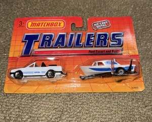 RAR Rarität Matchbox 37 Ford Escort Cabriolet XR3i Anhänger Set weiß/blau NEU - Bild 1 von 7