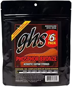 GHS S335 Phosphor Bronze Medium Acoustic Guitar Strings 6-Pack - Picture 1 of 1