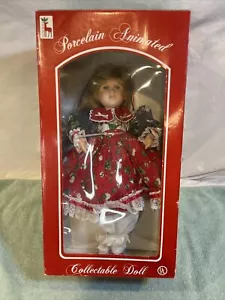 Vintage Santas Best Porzellan animierte bewegliche Puppe Weihnachtsfigur 1994 ~ Neu im Karton - Bild 1 von 6