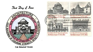 1928-31 18c American Architecture TM Historical hand painted cachet [3710] - Picture 1 of 1
