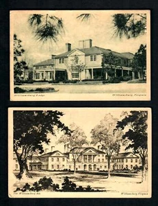A97 Virginia, (2 Pcs.) Williamsburg Lodge, Williamsburg Inn Copper Plate Etching - Picture 1 of 2