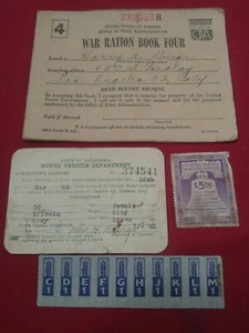 1920 California Operator’s / Drivers License, War Ration Book and Vehicle Stamp - Picture 1 of 8