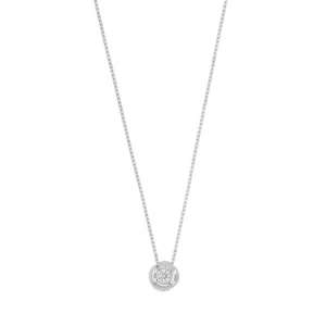 Collana oro bianco 18 carati con zircone di 2,25 mm con incassatura a castone - Foto 1 di 1