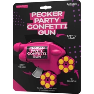 Party Pecker Konfettipistole mit sechs Schützen farbig Mylar Penis geformtes Konfetti, neu - Bild 1 von 3