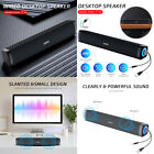 LED USB Wired Sound Bar Bass Speakers TV Computer RGB For PC Desktop Tablets