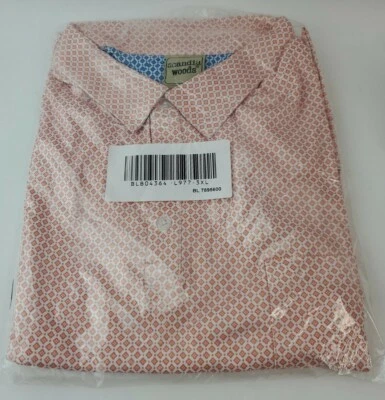 Camiseta para hombre Scandia Woods manga corta naranja algodón abotonada talla 3XL. Foto 1 de 4