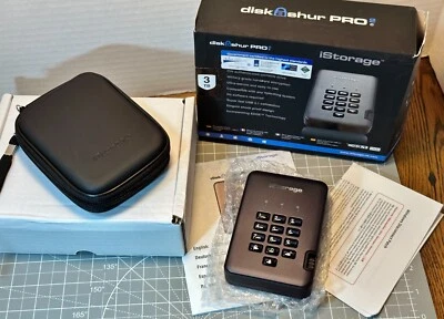iStorage diskAshur Pro2 256-bit 3TB USB 3.1 SECURE ENCRYPTED PORTABLE Hard Drive - Image 1 of 4