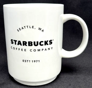 Taza de café Starbucks 14 oz taza Seattle Coffee Company blanca 2018 mango redondo - Imagen 1 de 7