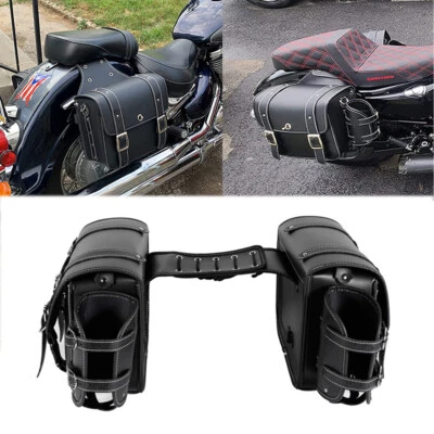 Saddlebag Pouch Leather For Honda Shadow Ace Spirit Magna VT750 VT1100 VF750 - Image 1 of 4