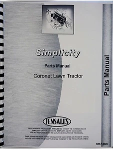 Catálogo manual de piezas de tractor de césped Simplicity corona - Imagen 1 de 6